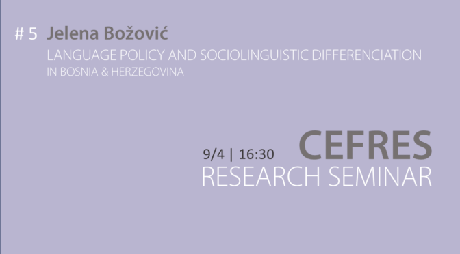 Jazyková politika a sociolingvistické rozrůznění v Bosně a Hercegovině